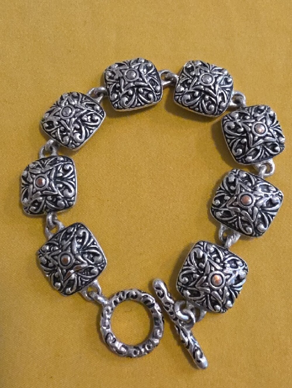 Vintage Retired Premier Designs "Bailey" Link Bracelet With Toggle Clasp
